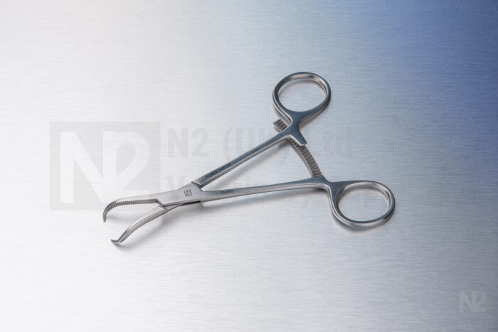 Reduction Forceps Serrated 140mm with pointed tip - Curved