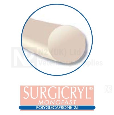 Surgicryl Monofast Polyglecaprone Suture 3/0 (2) 75cm DS24 3/8 Circle Pack 12